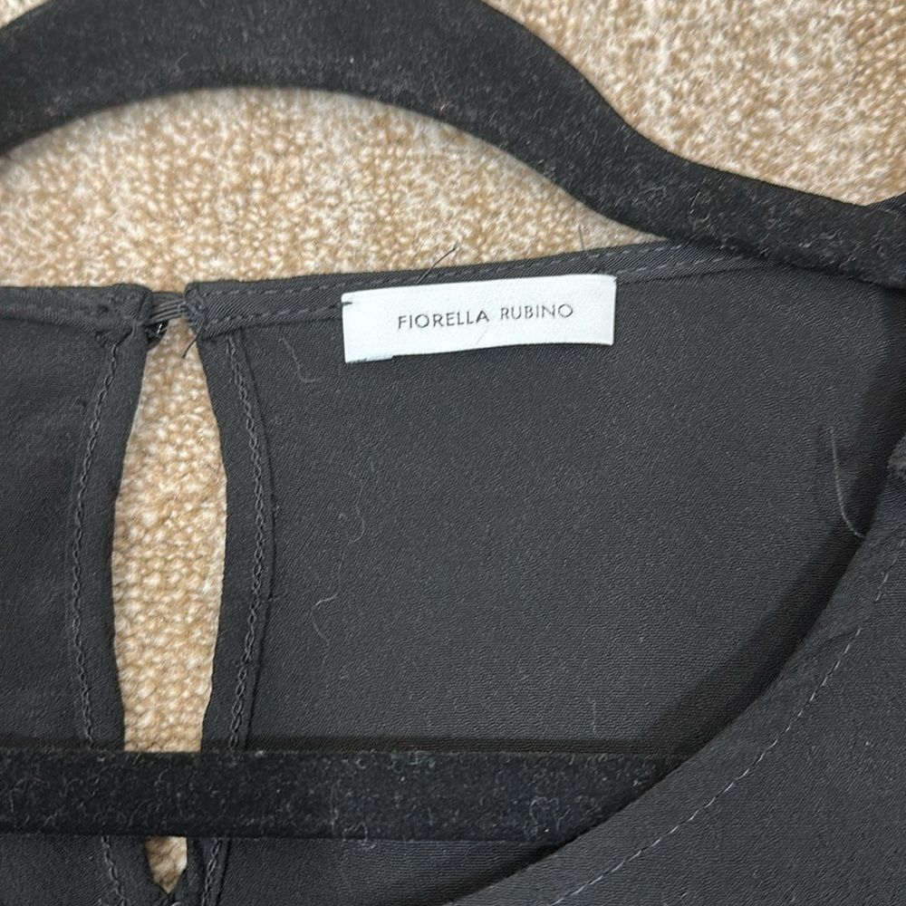 Fiorella Rubino Black Longsleeve Mesh Detail Evening Top Viscose Women Size 10 - Picture 8 of 10